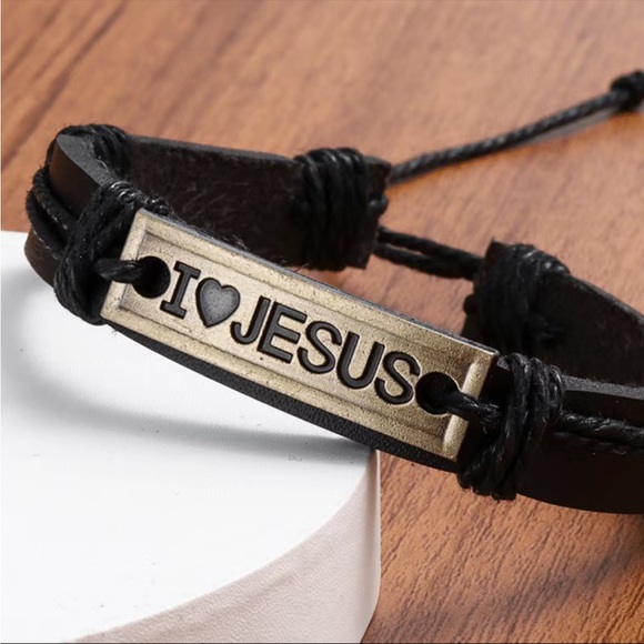 Leather FAITH BRACELET - Picture 1 of 6